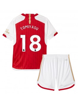 Otroški Nogometna dresi replika Arsenal Takehiro Tomiyasu #18 Domači 2023-24 Kratek rokav (+ hlače)